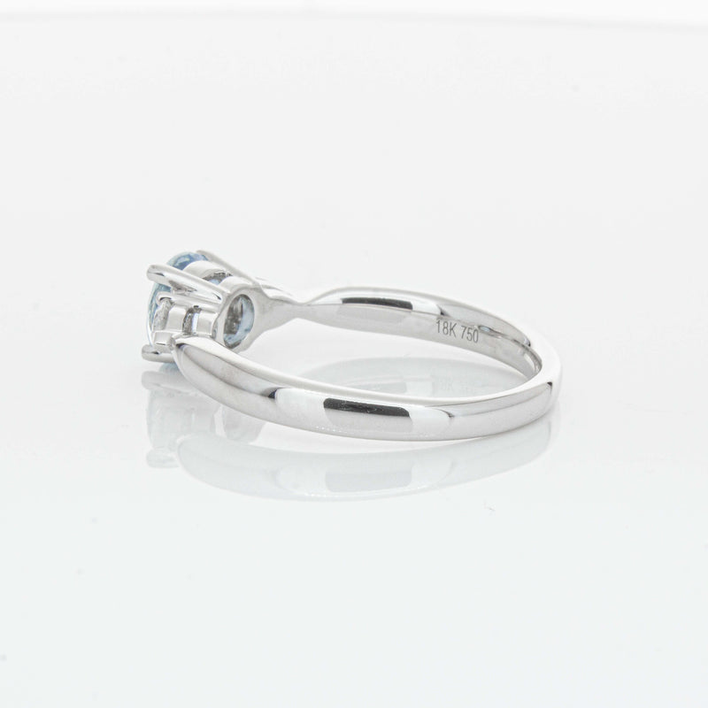 18ct White Gold Aquamarine & Diamond Ayla Ring-Ring-Walker & Hall
