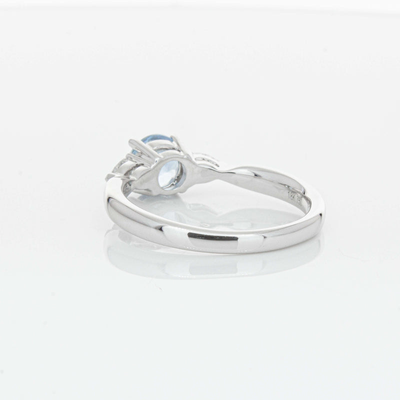 18ct White Gold Aquamarine & Diamond Ayla Ring-Ring-Walker & Hall