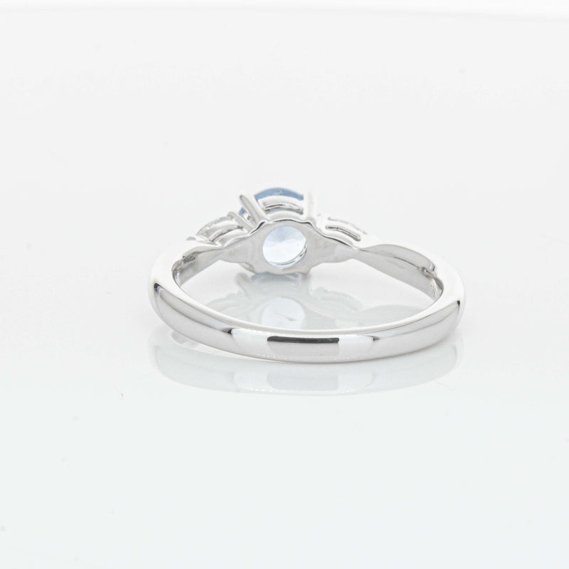 18ct White Gold Aquamarine & Diamond Ayla Ring-Ring-Walker & Hall