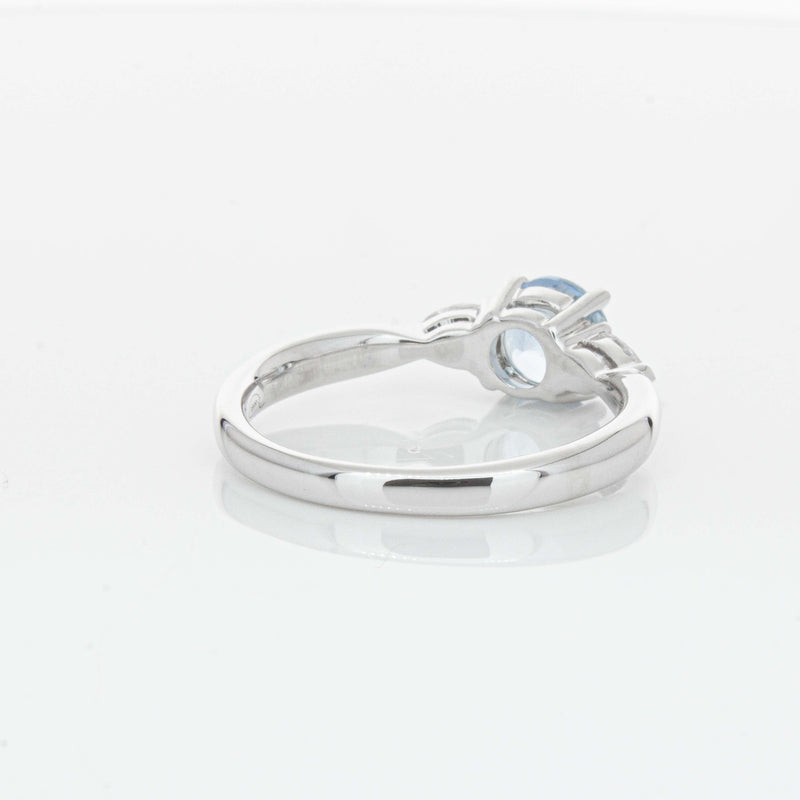 18ct White Gold Aquamarine & Diamond Ayla Ring-Ring-Walker & Hall