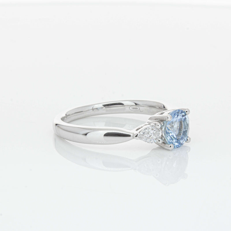 18ct White Gold Aquamarine & Diamond Ayla Ring-Ring-Walker & Hall