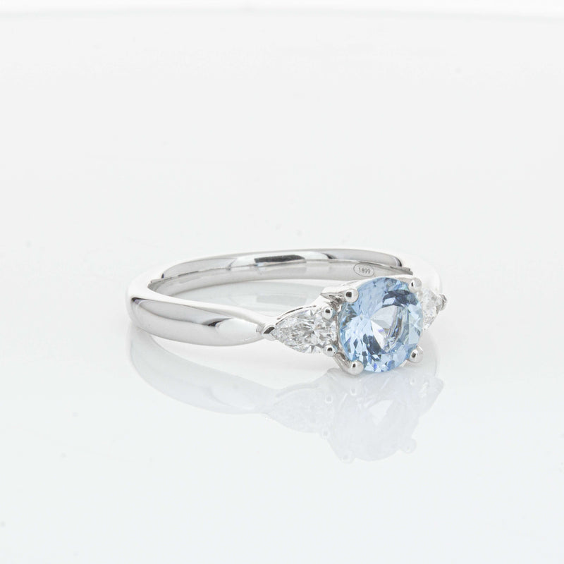 18ct White Gold Aquamarine & Diamond Ayla Ring-Ring-Walker & Hall