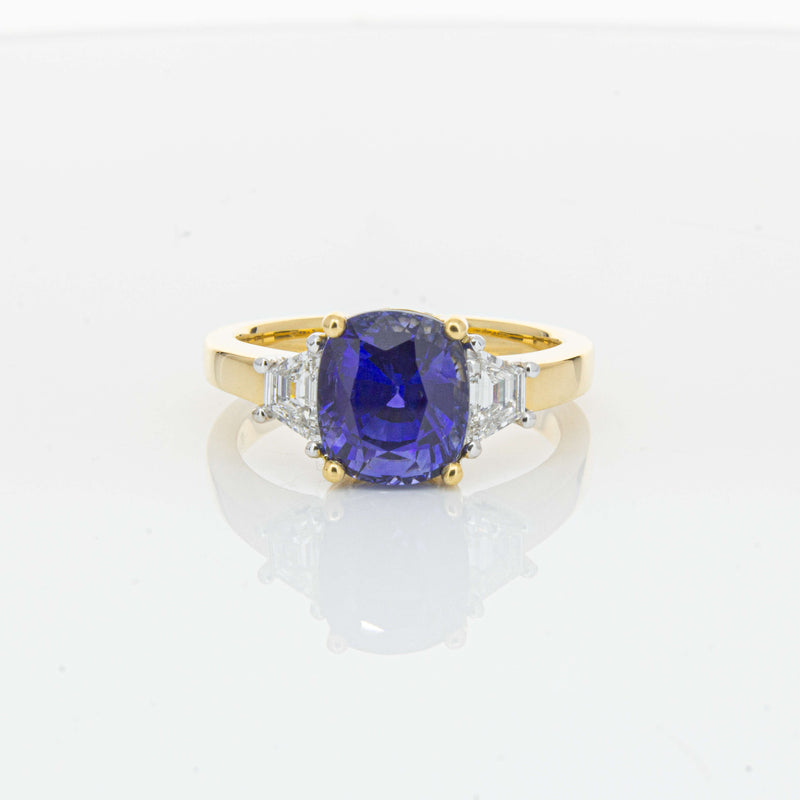 18ct Yellow Gold 3.90ct Sapphire & Diamond Ring-Ring-Walker & Hall