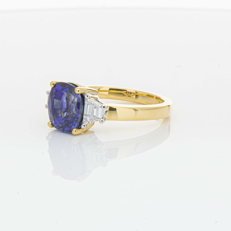 18ct Yellow Gold 3.90ct Sapphire & Diamond Ring-Ring-Walker & Hall