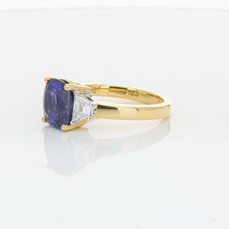 18ct Yellow Gold 3.90ct Sapphire & Diamond Ring-Ring-Walker & Hall