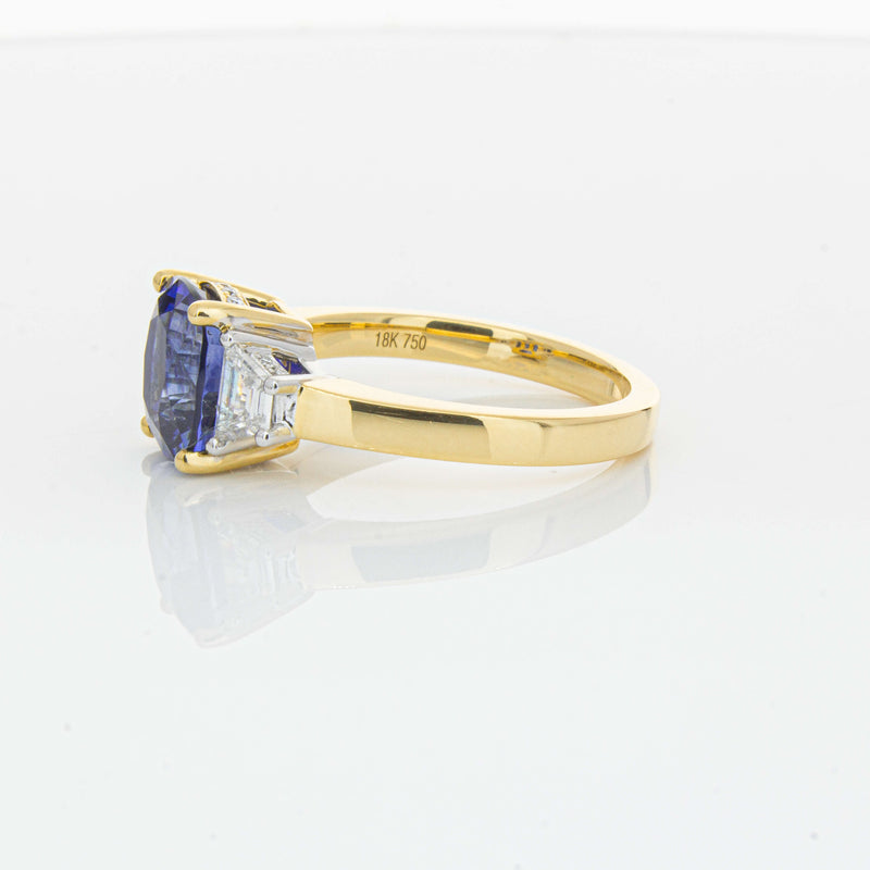 18ct Yellow Gold 3.90ct Sapphire & Diamond Ring-Ring-Walker & Hall