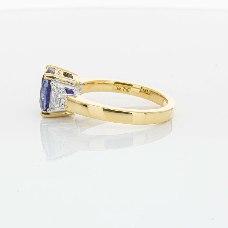 18ct Yellow Gold 3.90ct Sapphire & Diamond Ring-Ring-Walker & Hall