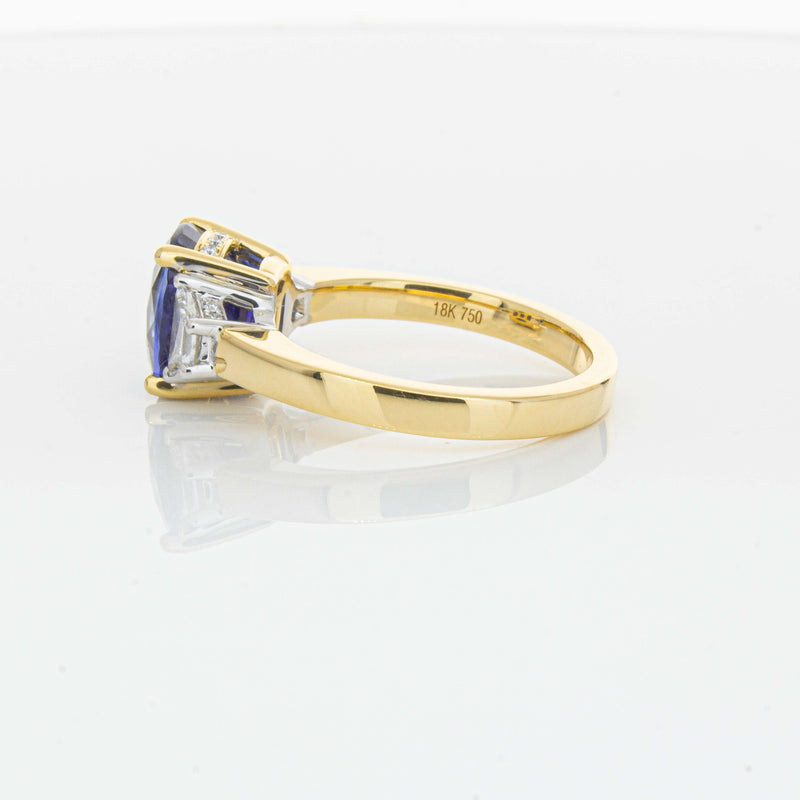 18ct Yellow Gold 3.90ct Sapphire & Diamond Ring-Ring-Walker & Hall