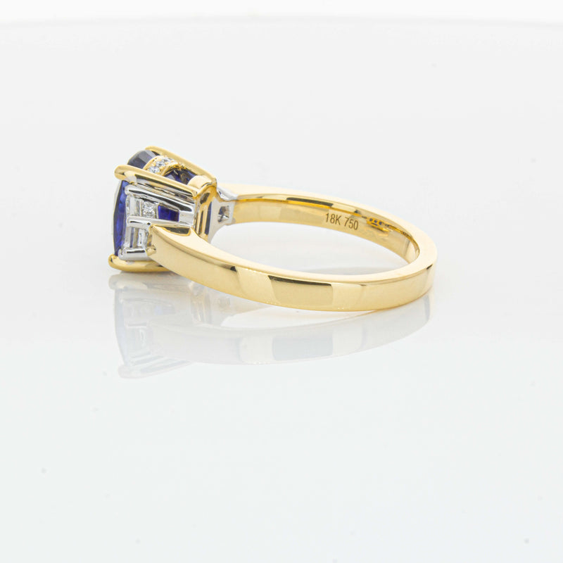 18ct Yellow Gold 3.90ct Sapphire & Diamond Ring-Ring-Walker & Hall