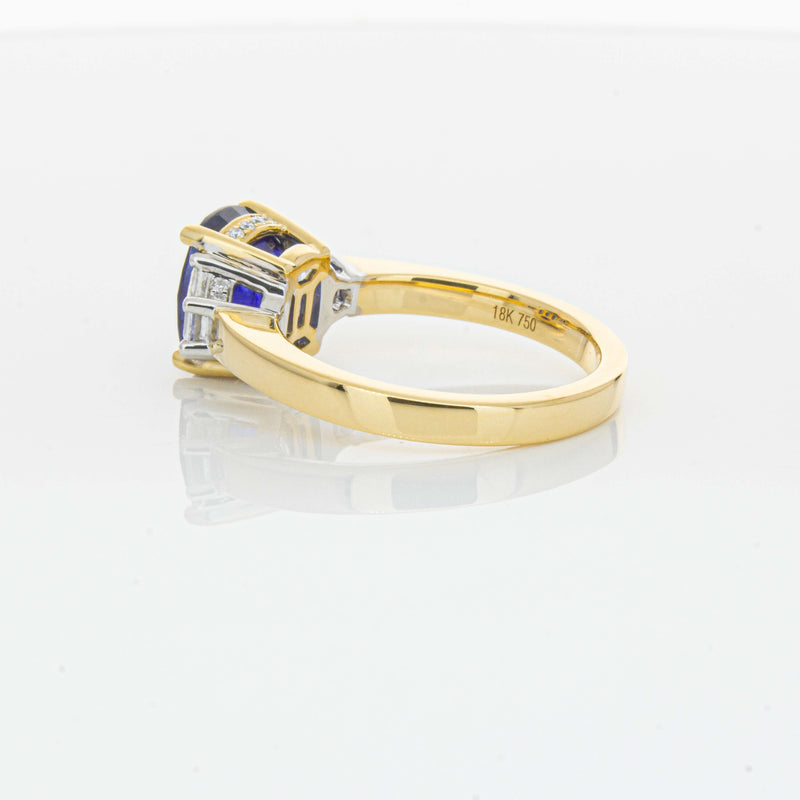 18ct Yellow Gold 3.90ct Sapphire & Diamond Ring-Ring-Walker & Hall