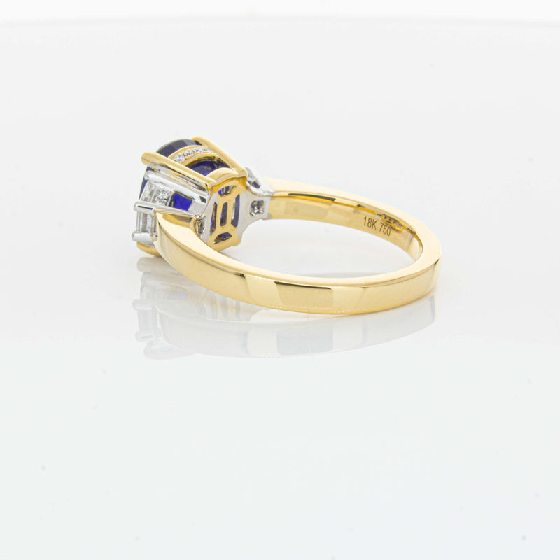 18ct Yellow Gold 3.90ct Sapphire & Diamond Ring-Ring-Walker & Hall