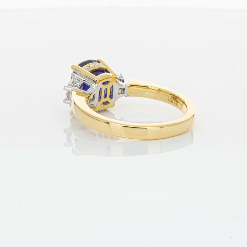 18ct Yellow Gold 3.90ct Sapphire & Diamond Ring-Ring-Walker & Hall