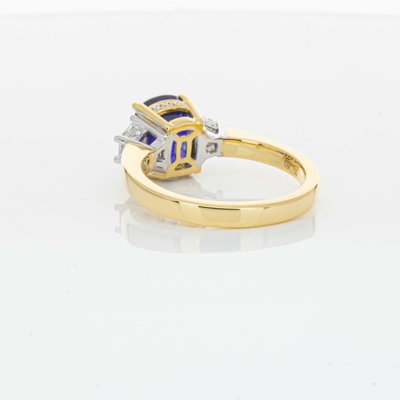 18ct Yellow Gold 3.90ct Sapphire & Diamond Ring-Ring-Walker & Hall