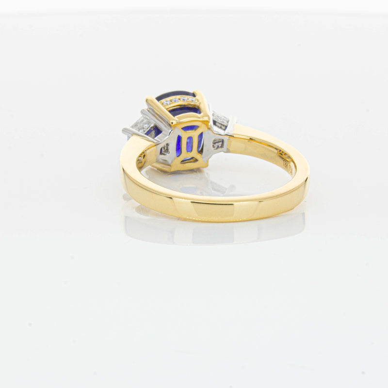 18ct Yellow Gold 3.90ct Sapphire & Diamond Ring-Ring-Walker & Hall