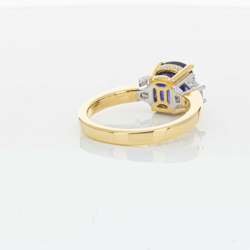 18ct Yellow Gold 3.90ct Sapphire & Diamond Ring-Ring-Walker & Hall