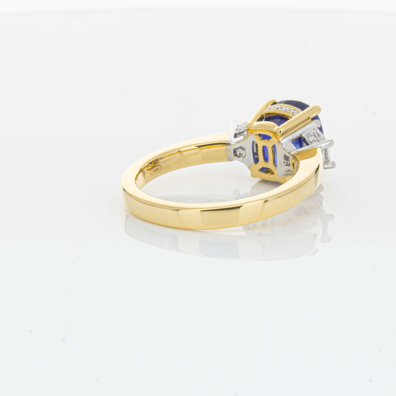 18ct Yellow Gold 3.90ct Sapphire & Diamond Ring-Ring-Walker & Hall