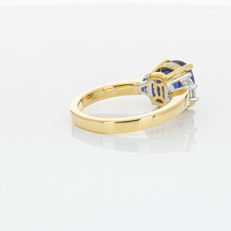 18ct Yellow Gold 3.90ct Sapphire & Diamond Ring-Ring-Walker & Hall