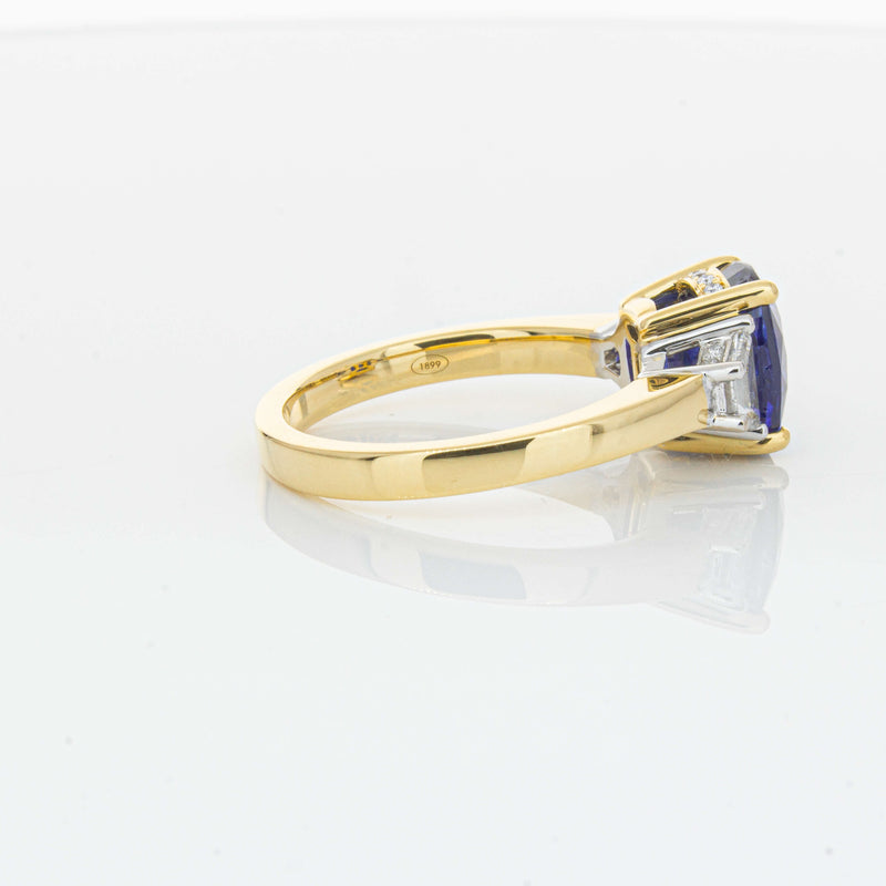 18ct Yellow Gold 3.90ct Sapphire & Diamond Ring-Ring-Walker & Hall