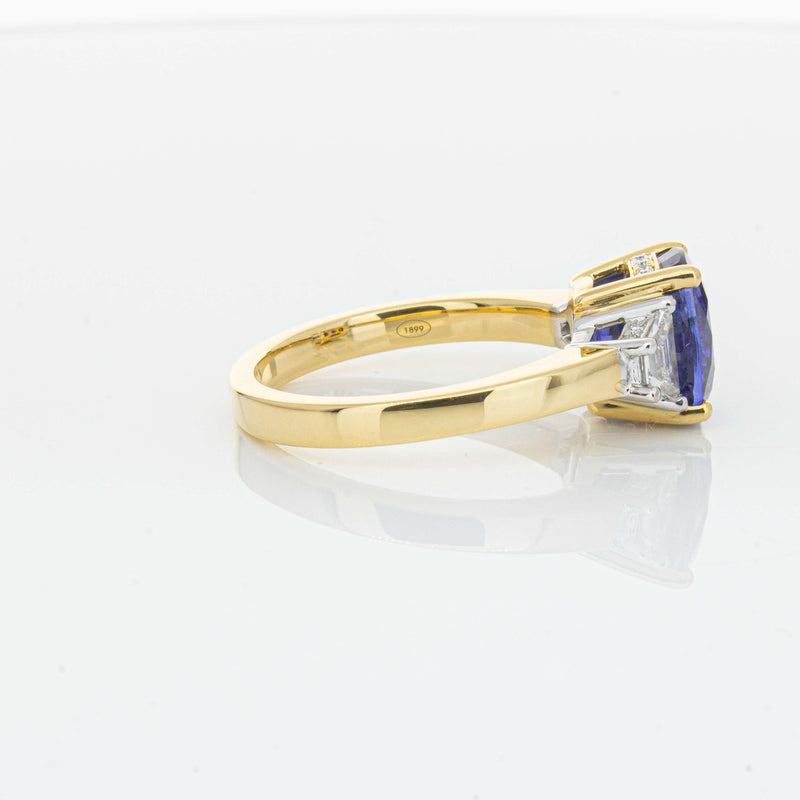 18ct Yellow Gold 3.90ct Sapphire & Diamond Ring-Ring-Walker & Hall