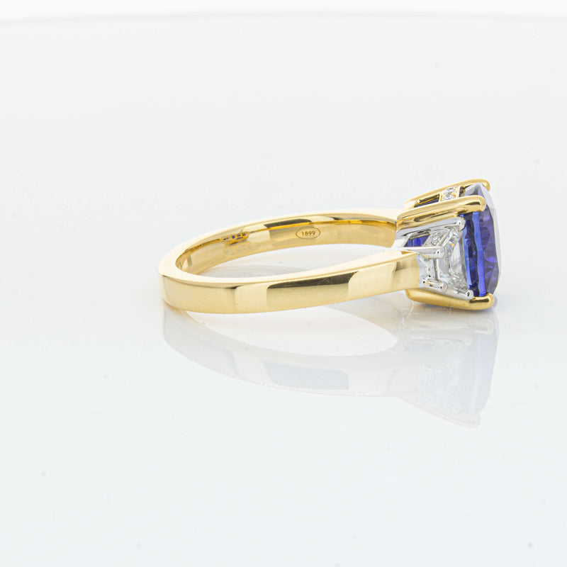 18ct Yellow Gold 3.90ct Sapphire & Diamond Ring-Ring-Walker & Hall