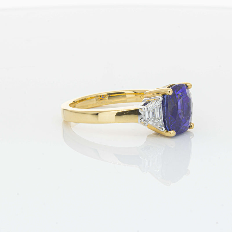 18ct Yellow Gold 3.90ct Sapphire & Diamond Ring-Ring-Walker & Hall