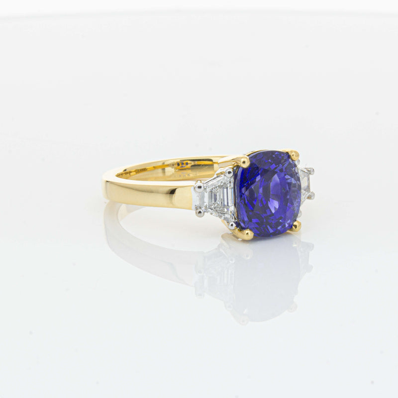 18ct Yellow Gold 3.90ct Sapphire & Diamond Ring-Ring-Walker & Hall