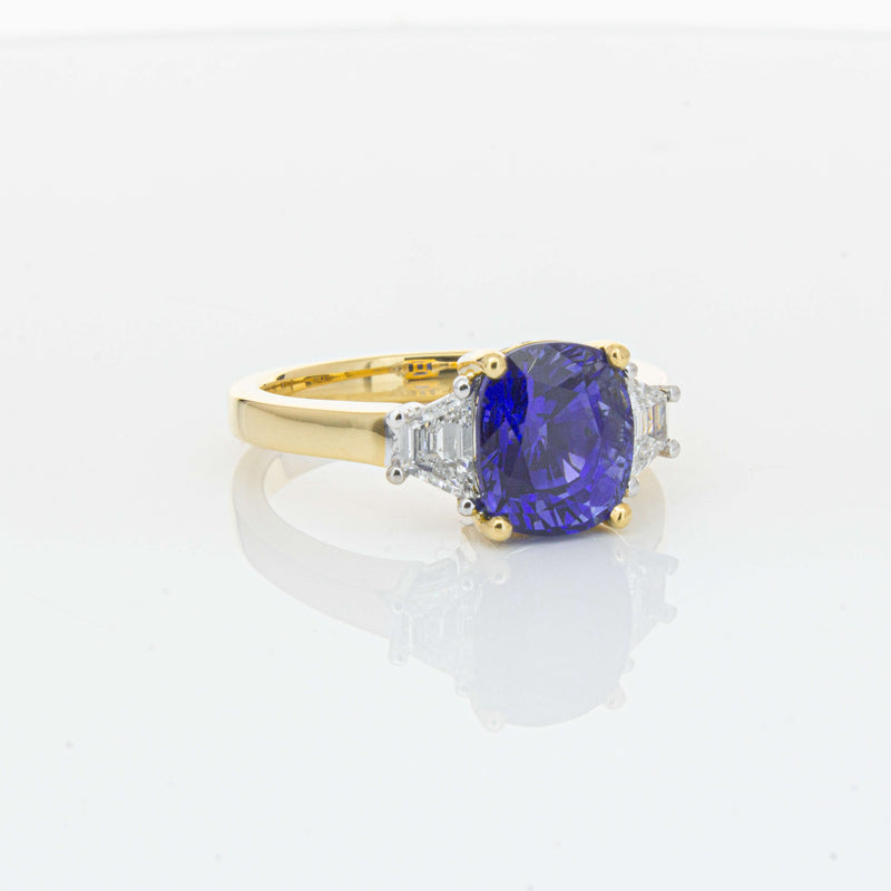 18ct Yellow Gold 3.90ct Sapphire & Diamond Ring-Ring-Walker & Hall
