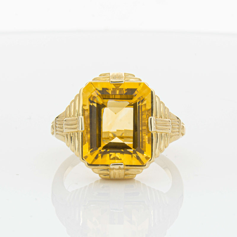 14ct Yellow Gold 5.71ct Citrine Nile Ring-Ring-Walker & Hall