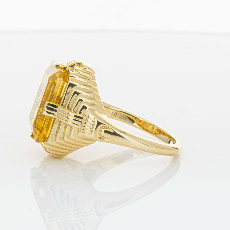 14ct Yellow Gold 5.71ct Citrine Nile Ring-Ring-Walker & Hall
