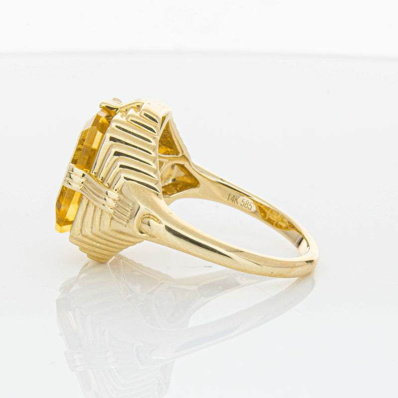 14ct Yellow Gold 5.71ct Citrine Nile Ring-Ring-Walker & Hall