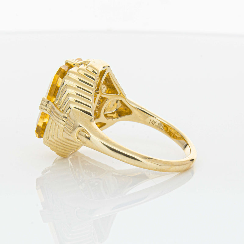 14ct Yellow Gold 5.71ct Citrine Nile Ring-Ring-Walker & Hall