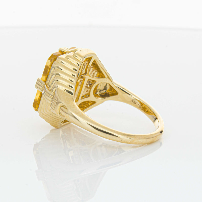 14ct Yellow Gold 5.71ct Citrine Nile Ring-Ring-Walker & Hall