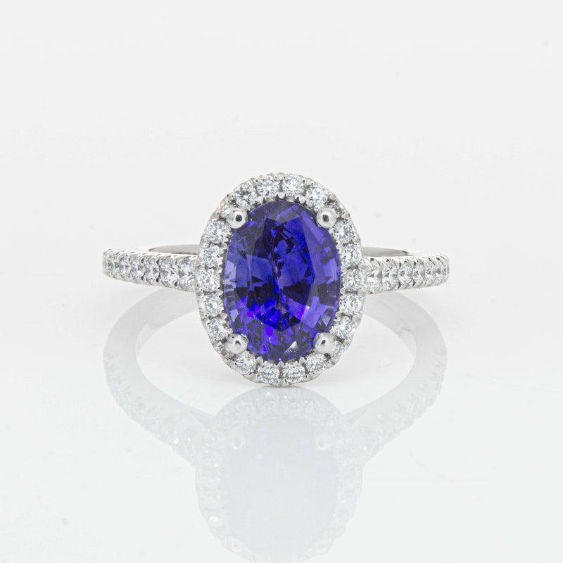 18ct White Gold 2.75ct Sapphire & Diamond Sierra Ring-Ring-Walker & Hall