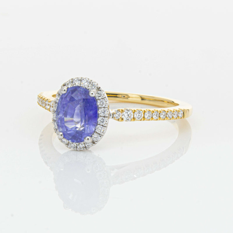 18ct Yellow Gold 1.40ct Sapphire & Diamond Mini Sierra Ring-Ring-Walker & Hall
