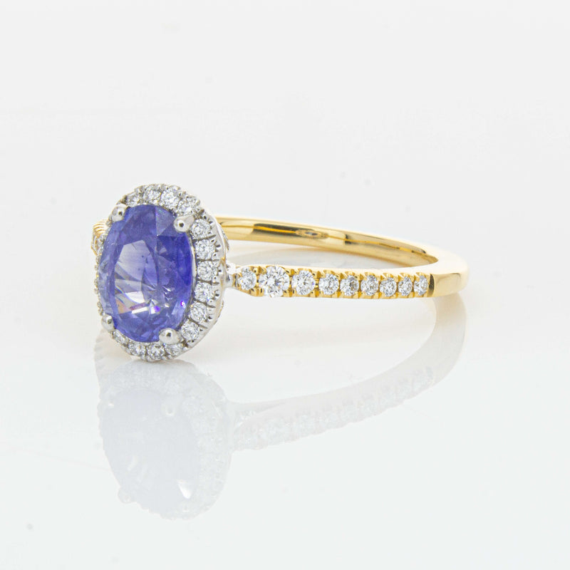 18ct Yellow Gold 1.40ct Sapphire & Diamond Mini Sierra Ring-Ring-Walker & Hall