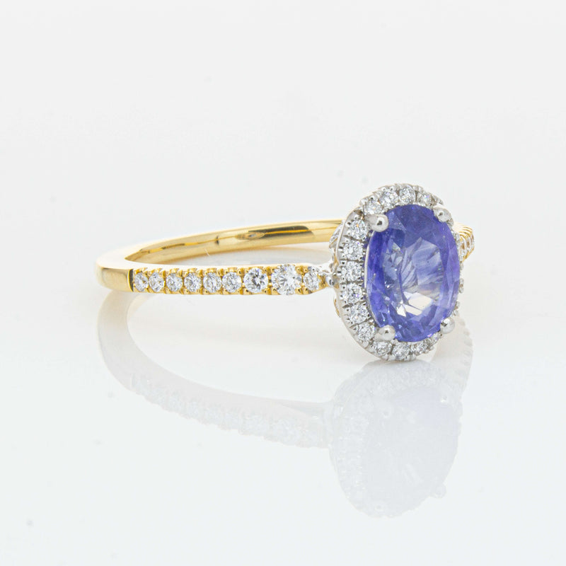 18ct Yellow Gold 1.40ct Sapphire & Diamond Mini Sierra Ring-Ring-Walker & Hall