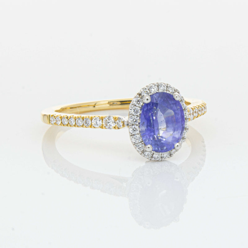 18ct Yellow Gold 1.40ct Sapphire & Diamond Mini Sierra Ring-Ring-Walker & Hall