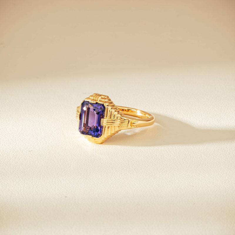 18ct Yellow Gold 2.06ct Tanzanite Nile Ring - Ring - Walker & Hall