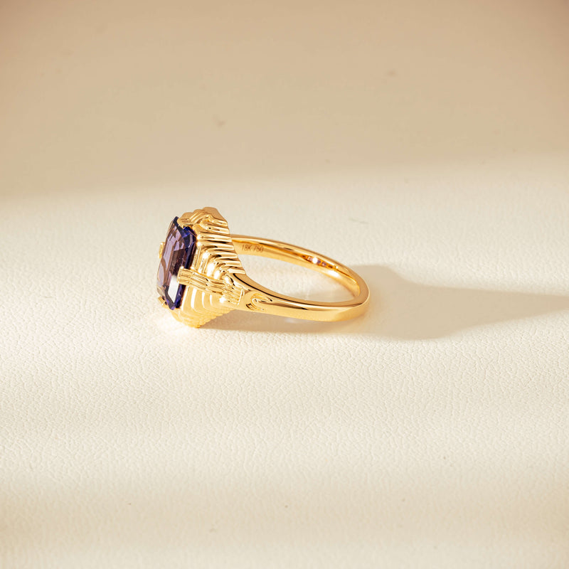 18ct Yellow Gold 2.06ct Tanzanite Nile Ring - Ring - Walker & Hall