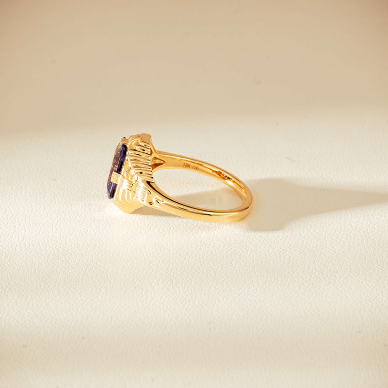 18ct Yellow Gold 2.06ct Tanzanite Nile Ring - Ring - Walker & Hall