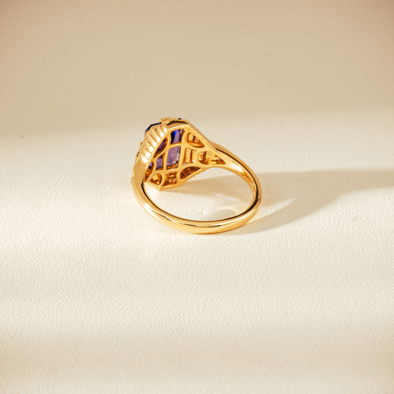 18ct Yellow Gold 2.06ct Tanzanite Nile Ring - Ring - Walker & Hall