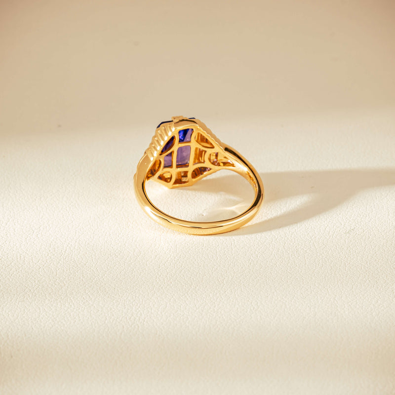 18ct Yellow Gold 2.06ct Tanzanite Nile Ring - Ring - Walker & Hall