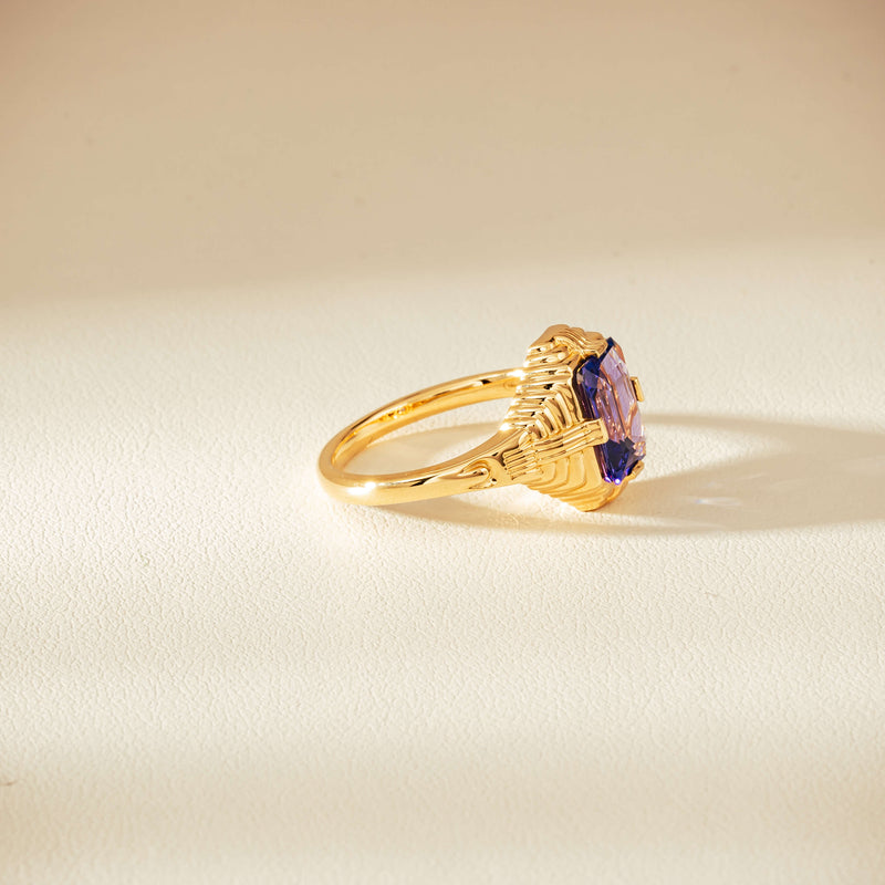 18ct Yellow Gold 2.06ct Tanzanite Nile Ring - Ring - Walker & Hall