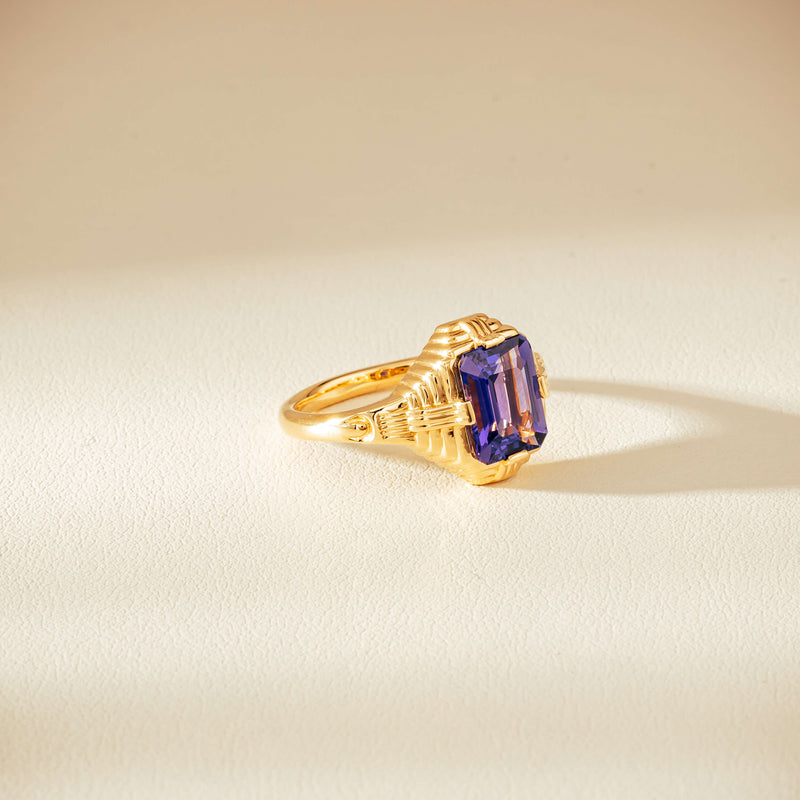 18ct Yellow Gold 2.06ct Tanzanite Nile Ring - Ring - Walker & Hall