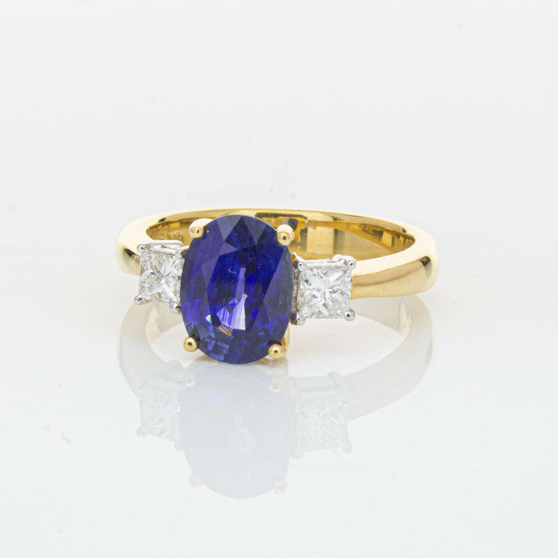 Deja Vu 18ct Yellow Gold 2.17ct Sapphire & Diamond Ring-Ring-Walker & Hall