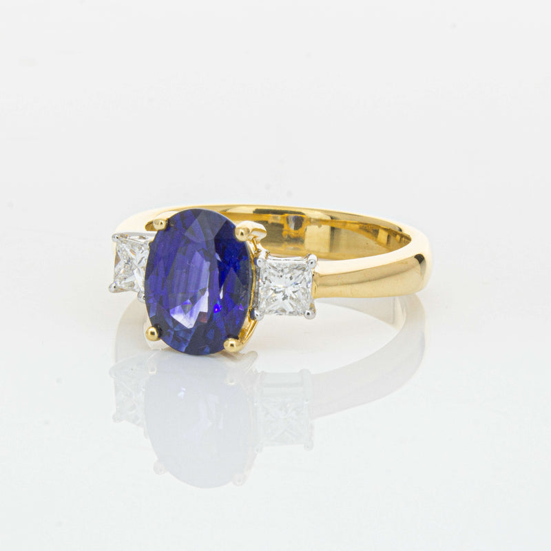 Deja Vu 18ct Yellow Gold 2.17ct Sapphire & Diamond Ring-Ring-Walker & Hall