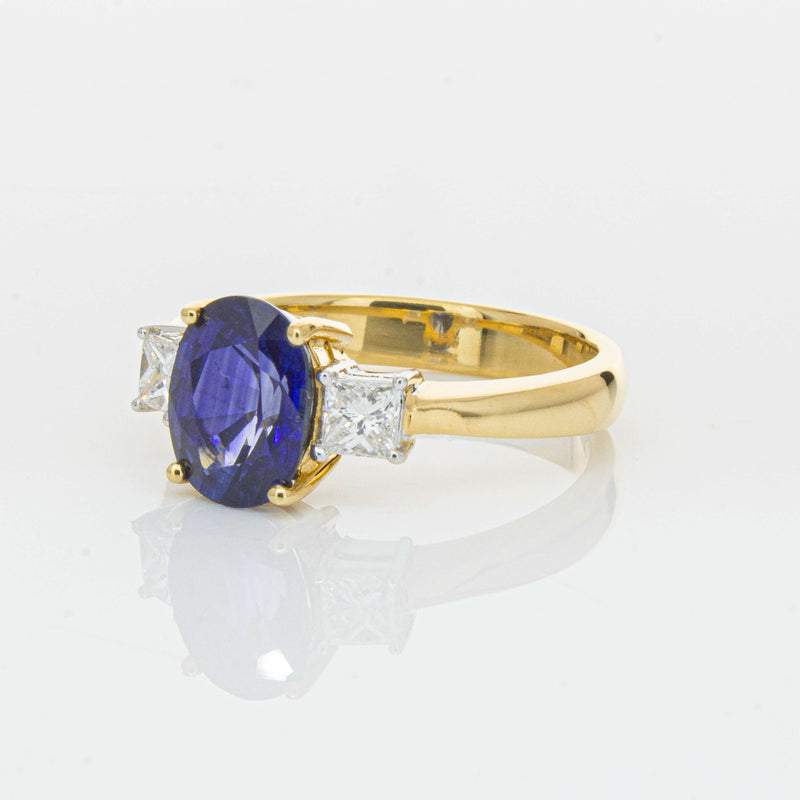 Deja Vu 18ct Yellow Gold 2.17ct Sapphire & Diamond Ring-Ring-Walker & Hall