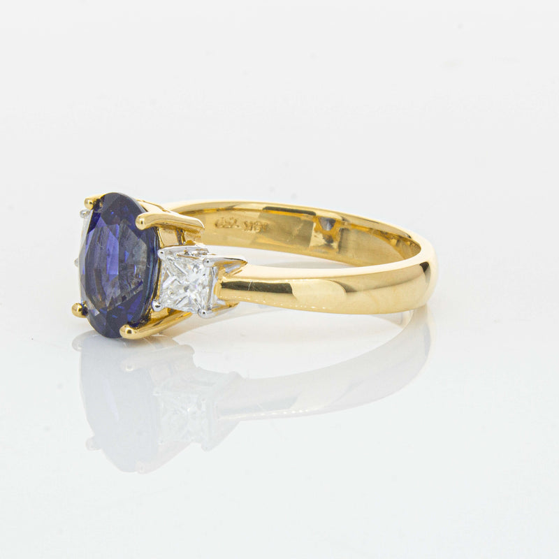 Deja Vu 18ct Yellow Gold 2.17ct Sapphire & Diamond Ring-Ring-Walker & Hall