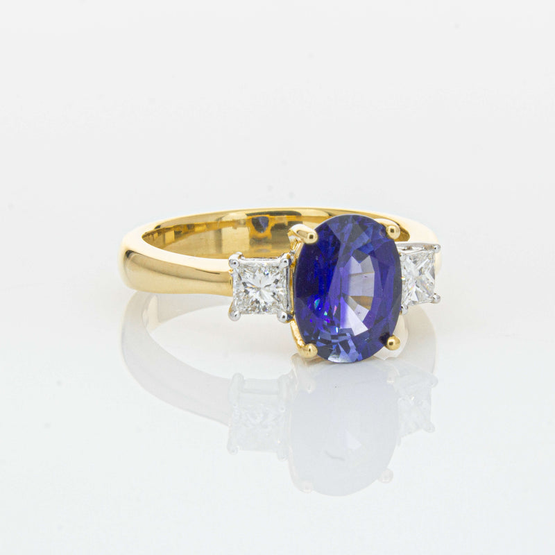 Deja Vu 18ct Yellow Gold 2.17ct Sapphire & Diamond Ring-Ring-Walker & Hall