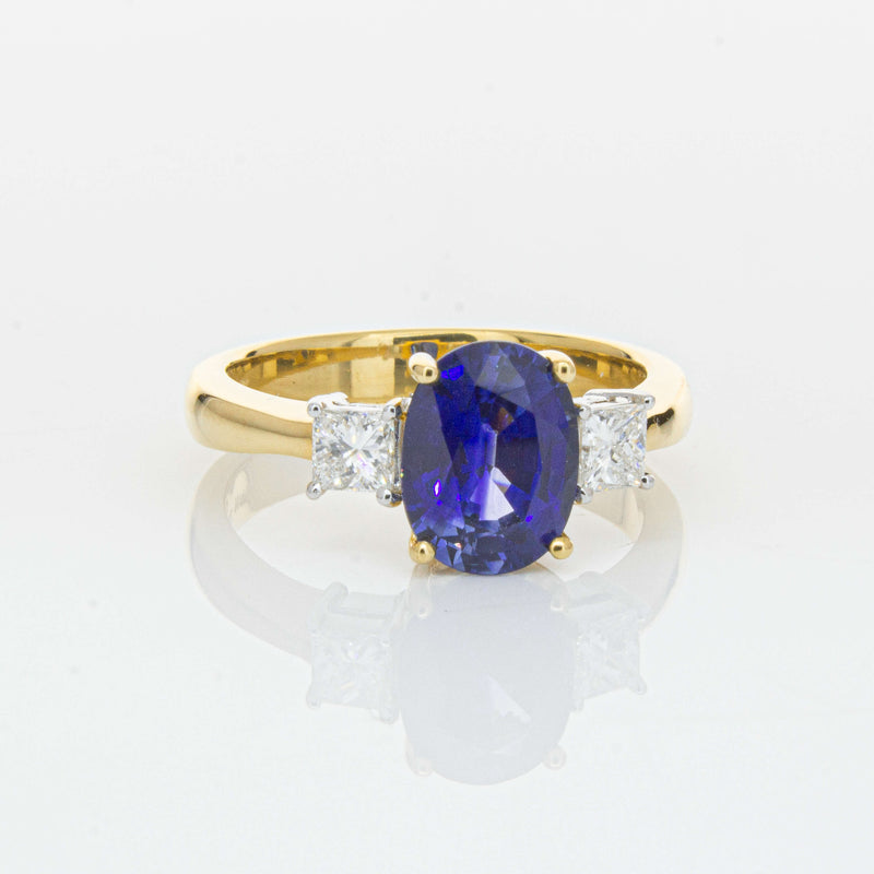 Deja Vu 18ct Yellow Gold 2.17ct Sapphire & Diamond Ring-Ring-Walker & Hall